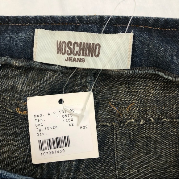Moschino | NWT Two Tone Frayed Seam Donna Denim Jeans Size 8 - Picture 11 of 14